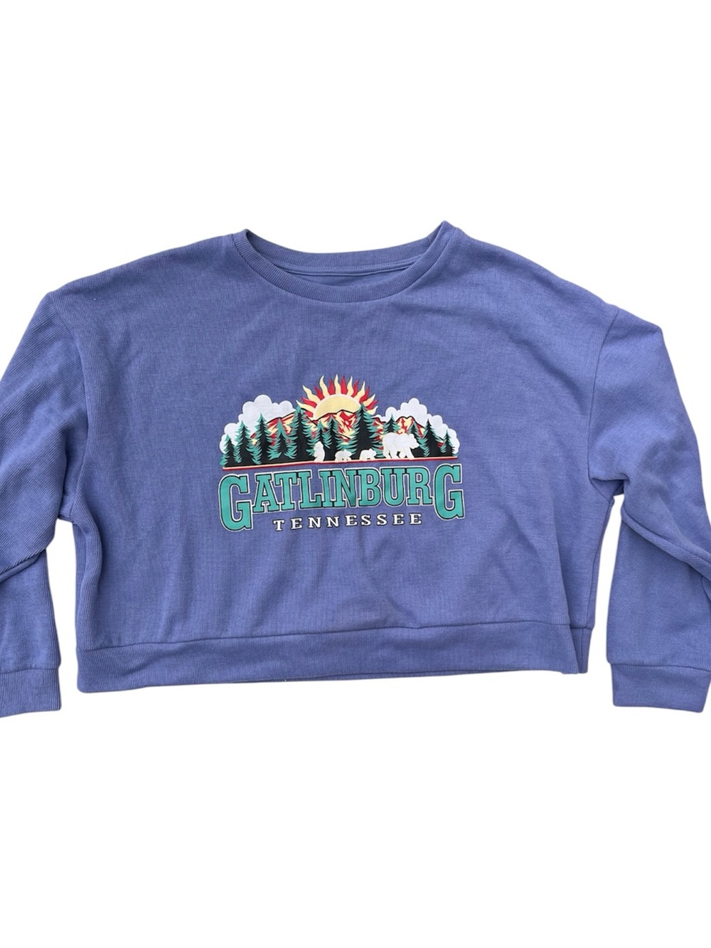 Gatlinburg Tennessee Cropped Long Sleeve Pullover Sweater Women’s M